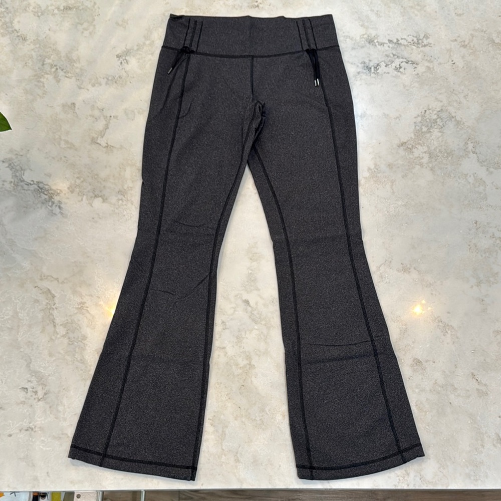 lululemon Black heathered Dark Gray Flared Bottoms pants